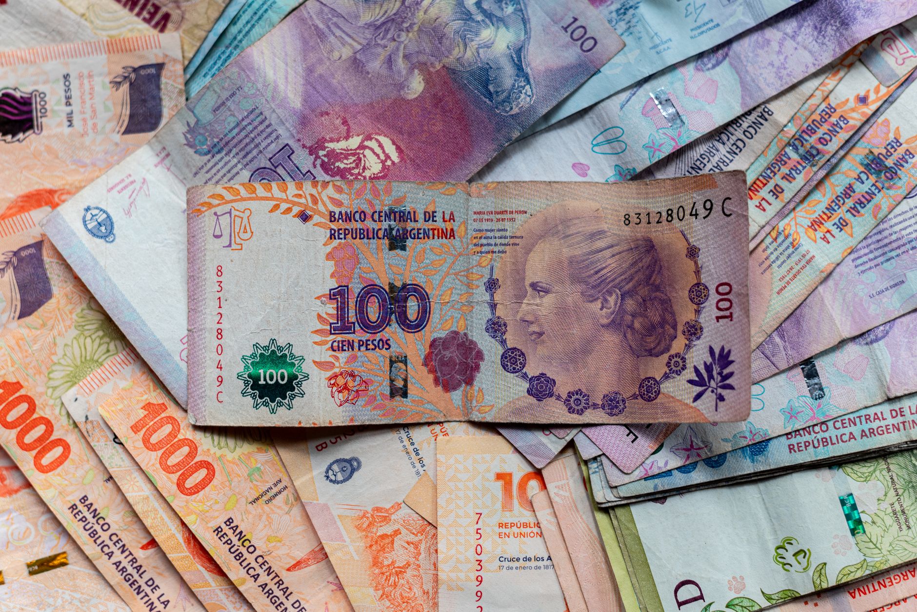 Billetes en pesos argentinos